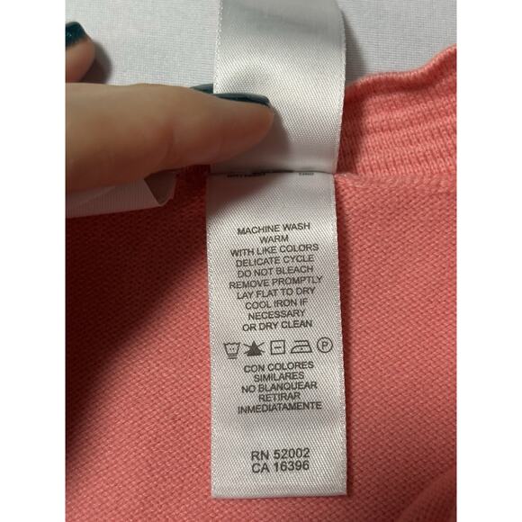 Liz Claiborne Women's L Pink Lightweight Sweater Blouse Spring Pastel Easter - Picture 4 of 6